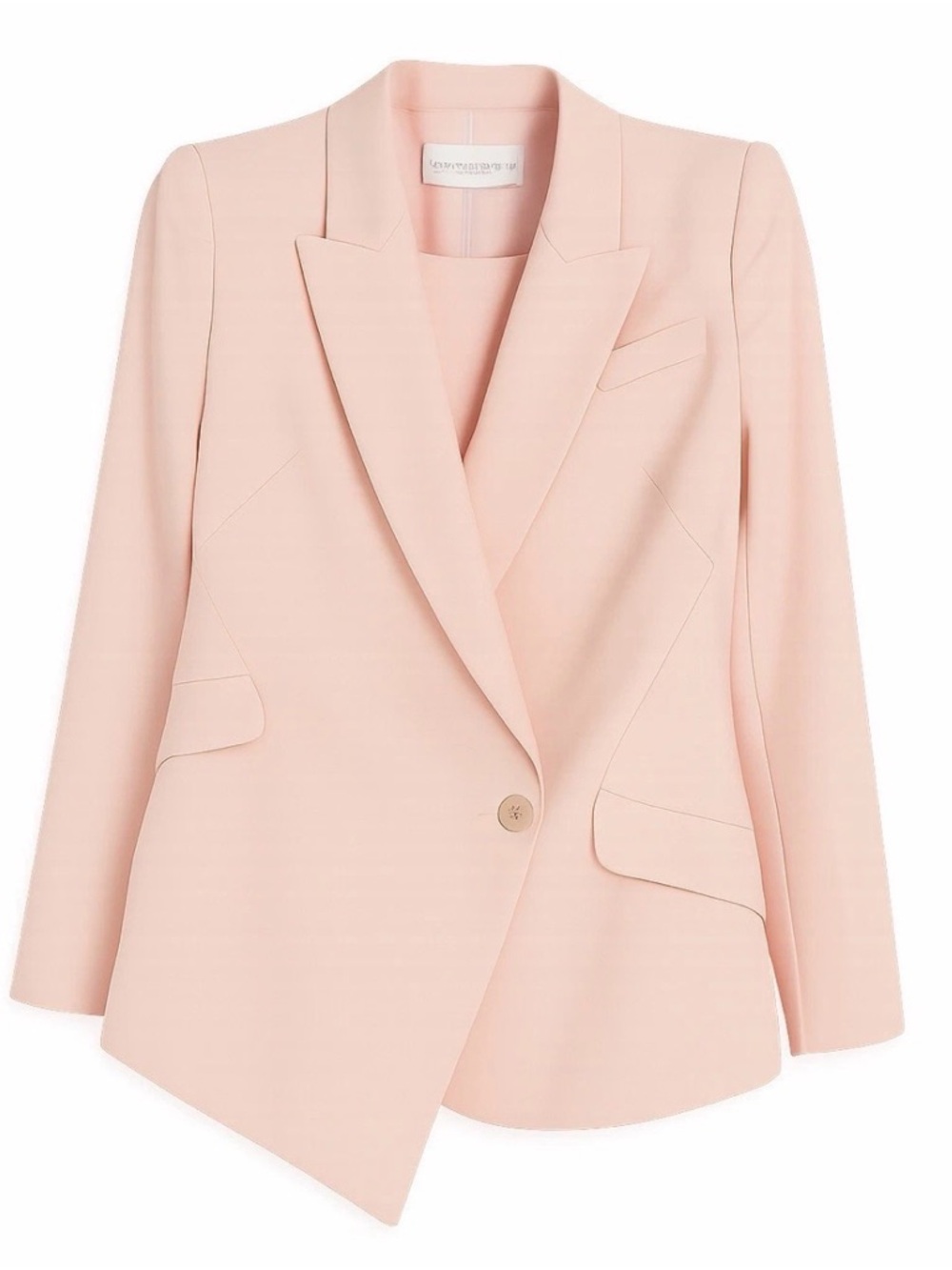 Alexander McQueen Pale Pink Tailored Blazer and Wide-Leg Pants - Picture 3 of 5